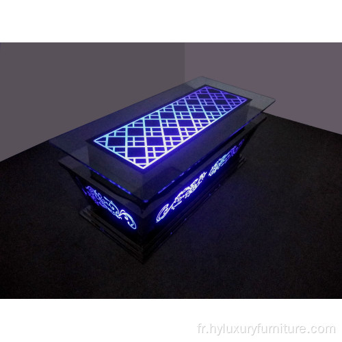 plateau en verre rond Led comptoir de bar table basse